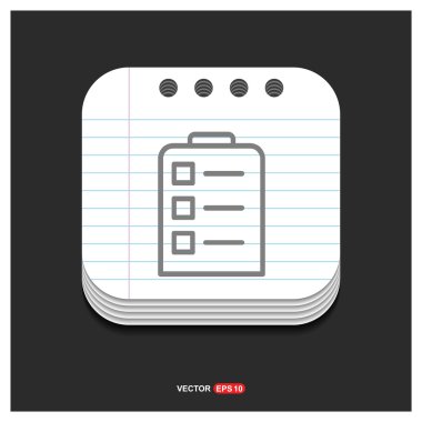 Not defteri simgesi, düz tasarım.