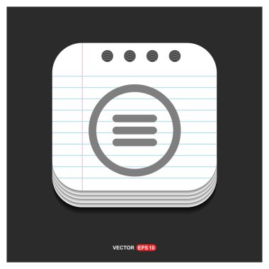 Not defteri simgesi, düz tasarım.