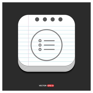 Not defteri simgesi, düz tasarım.