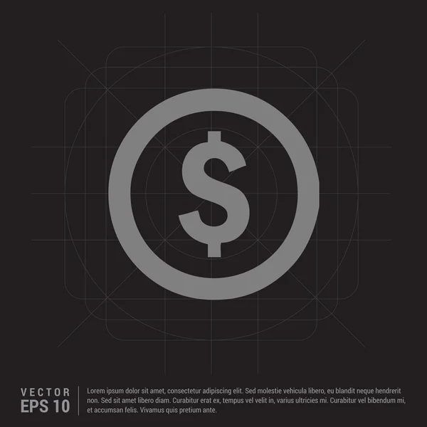 Dollar geld pictogram — Stockvector