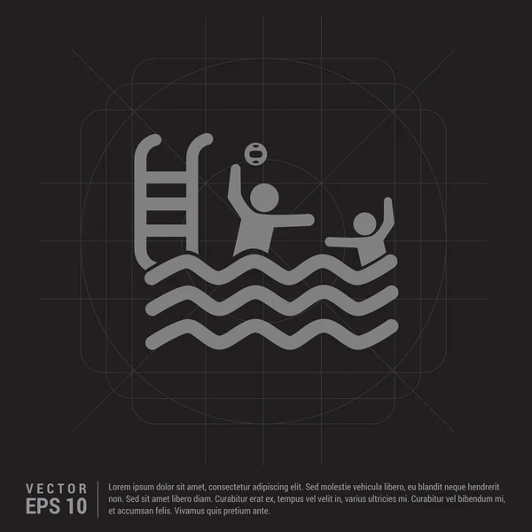 Icono de piscina familiar — Vector de stock