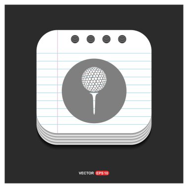 Golf topu tee simgesini