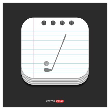 Golf Kulübü ve top simgesi