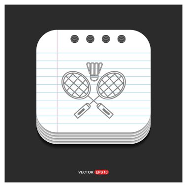 Badminton raketle ve raketleri simgesi