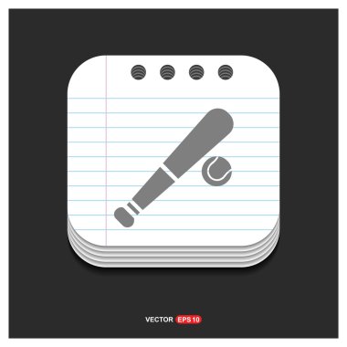 Beyzbol sopası ve top simgesi