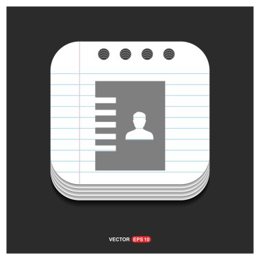 Not defteri simgesi, düz tasarım.