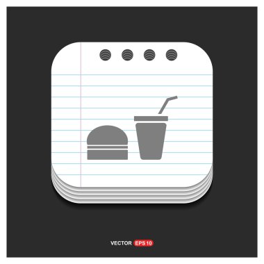 lokanta burger ve içki simgesi