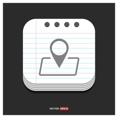 Harita işaretçi düz çizgi simgesi