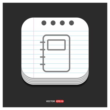 Not defteri simgesi, düz tasarım.