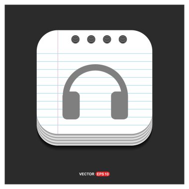 Kulaklık düz simgesi