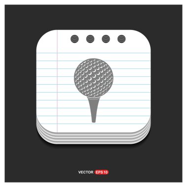 Golf topu tee simgesini