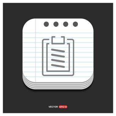 Not defteri simgesi, düz tasarım.