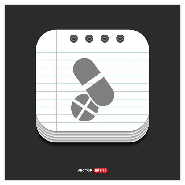 Lékařská pilulky a kapsle ikona — Stockový vektor