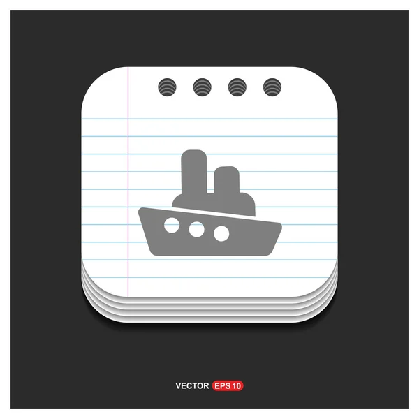 Schip boot pictogram — Stockvector