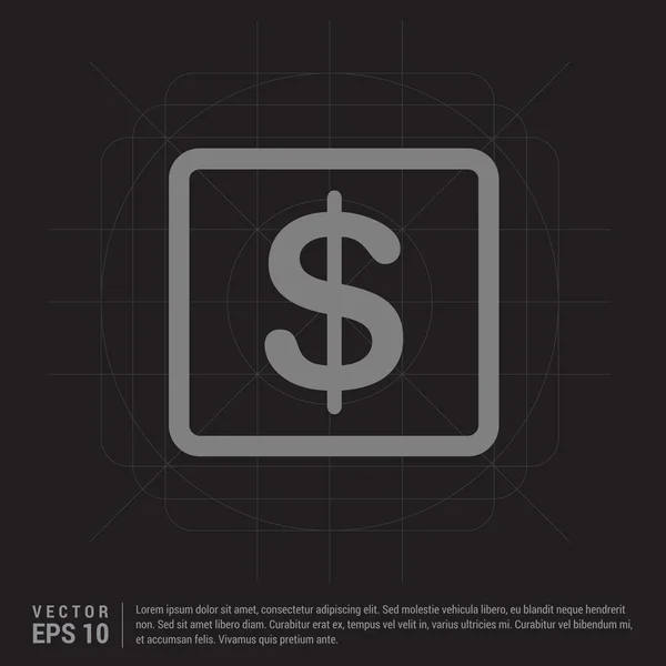 Dollar icône de signe de devise — Image vectorielle