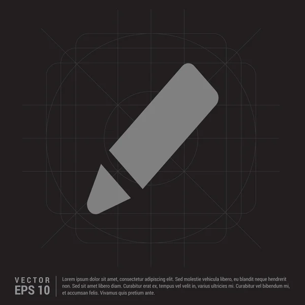 Icono de lápiz de diseño plano — Vector de stock