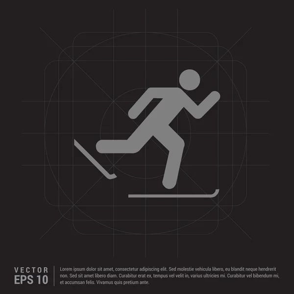 Sport skiing icon — Stock Vector