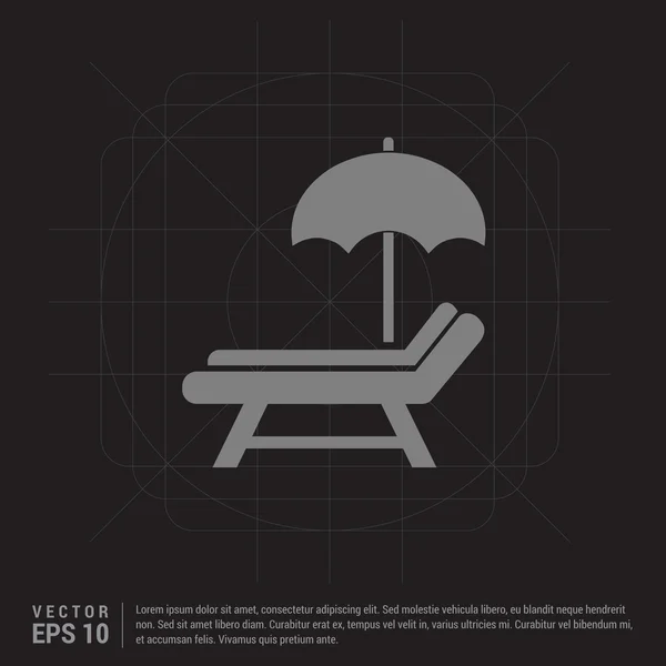 Parapluie et chaise longue icône — Image vectorielle