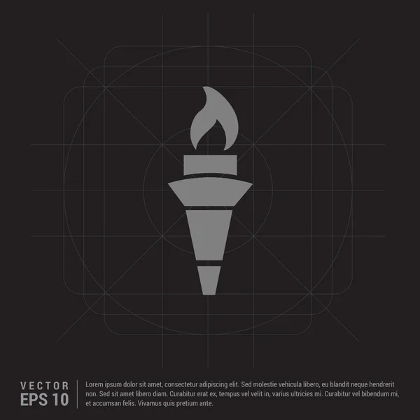 Torche olympique icône plate — Image vectorielle