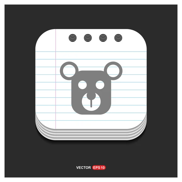Ikona przycisku niedźwiedź — Wektor stockowy
