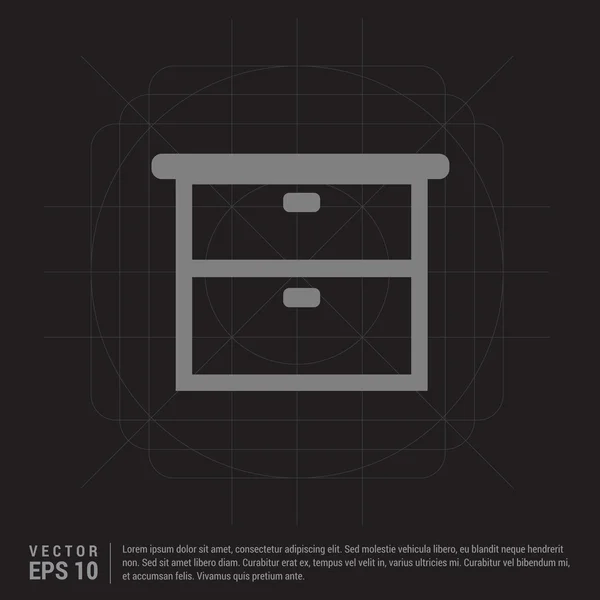 Meubles de chambre tiroirs icône — Image vectorielle