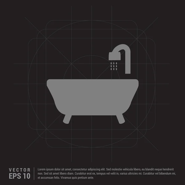 Tub and shower icon — Stockvector