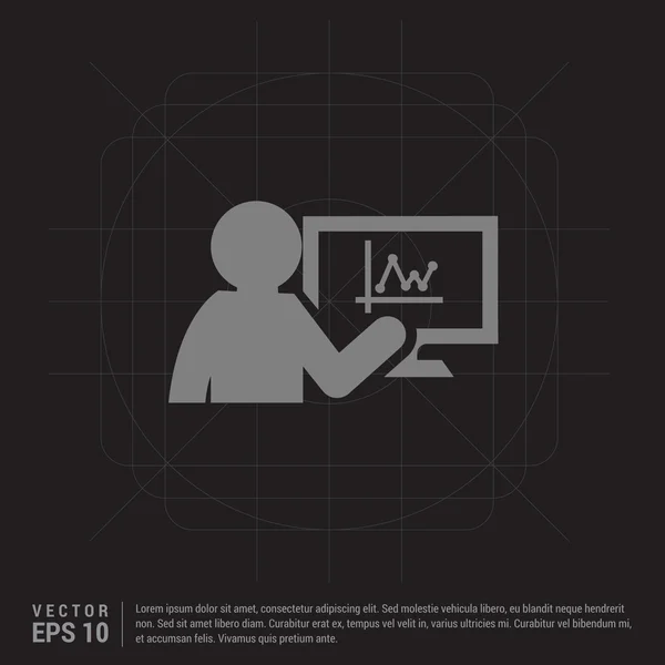Homem de negócios com gráfico de progresso Ícone . — Vetor de Stock