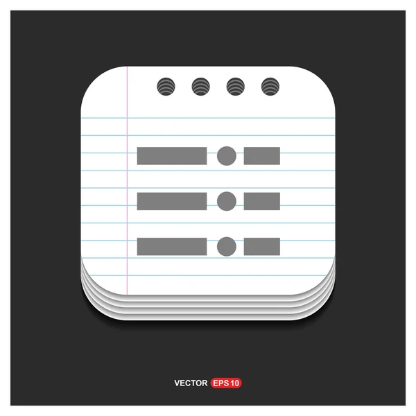 Notepad icon, flat design. — Stock Vector