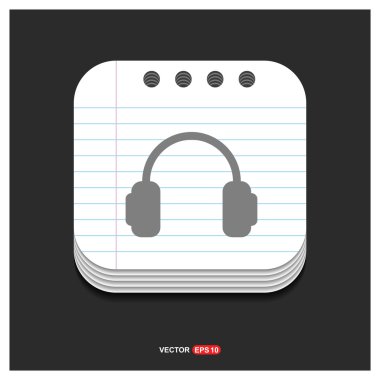 Kulaklık düz simgesi