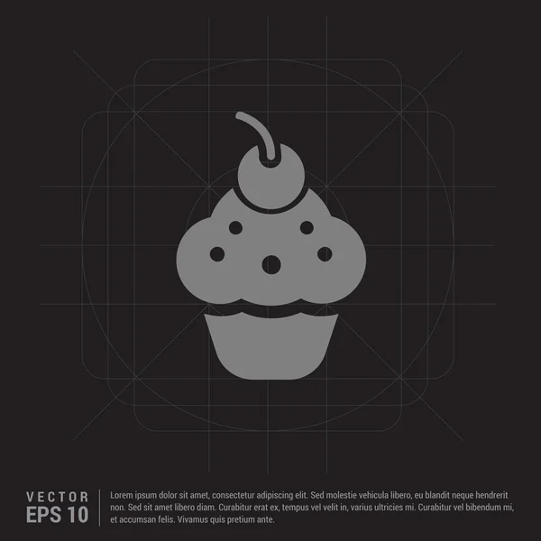Cupcake muffin icoon — Stockvector