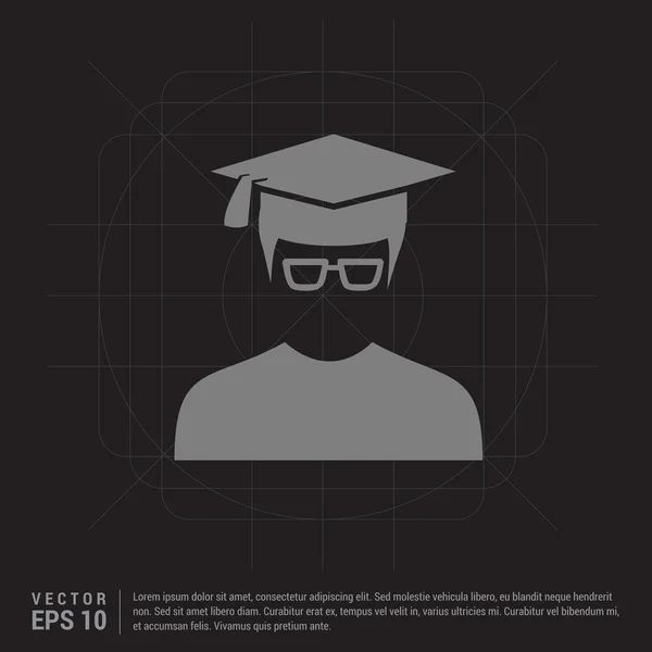 Estudiante graduado icono — Archivo Imágenes Vectoriales