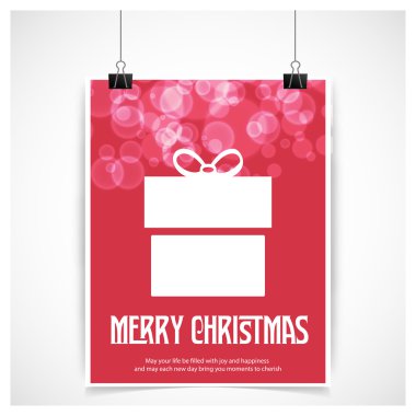 Neşeli Noel kartı hediye kutusu ile