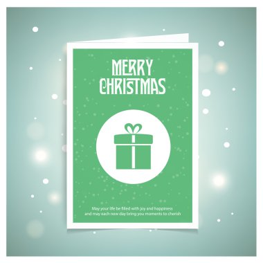 Neşeli Noel kartı hediye kutusu ile