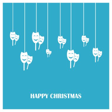 Christmas background with theater masks