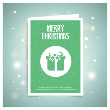 Neşeli Noel kartı hediye kutusu ile