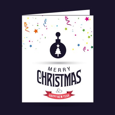 Noel süsleme top tebrik kartı.