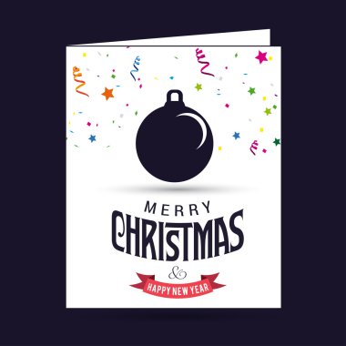 Noel süsleme top tebrik kartı.