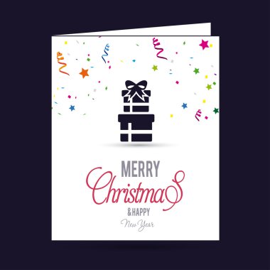 Neşeli Noel kartı hediye kutusu ile