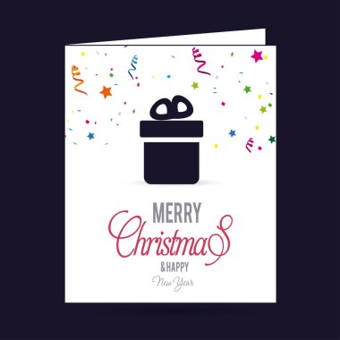 Neşeli Noel kartı hediye kutusu ile