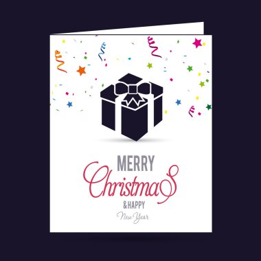 Neşeli Noel kartı hediye kutusu ile