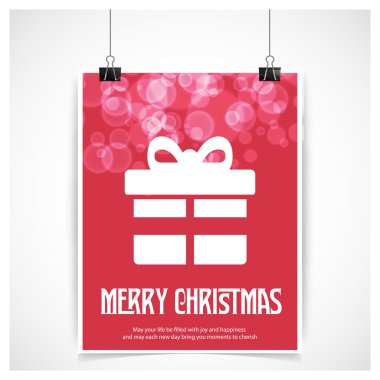 Neşeli Noel kartı hediye kutusu ile