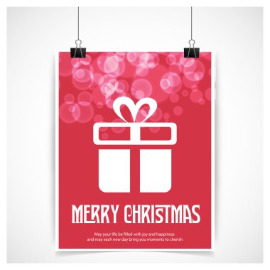 Neşeli Noel kartı hediye kutusu ile