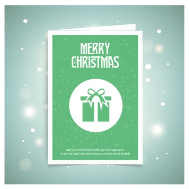 Neşeli Noel kartı hediye kutusu ile