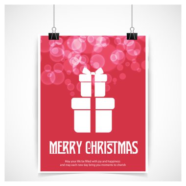 Neşeli Noel kartı hediye kutusu ile