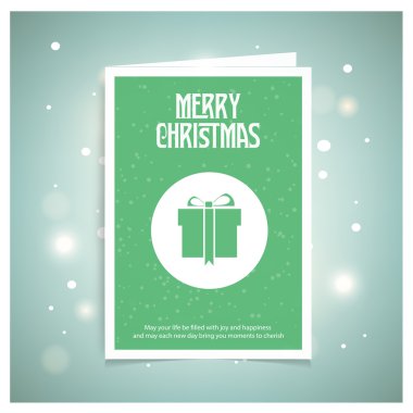 Neşeli Noel kartı hediye kutusu ile