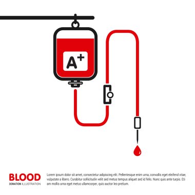 Bağış kan yaratıcı tipografi tasarım şablonu