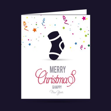 Christmas greeting card with sock