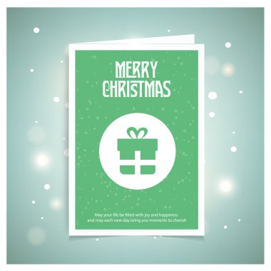 Neşeli Noel kartı hediye kutusu ile