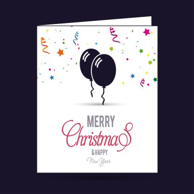 Christmas greeting card with balloons