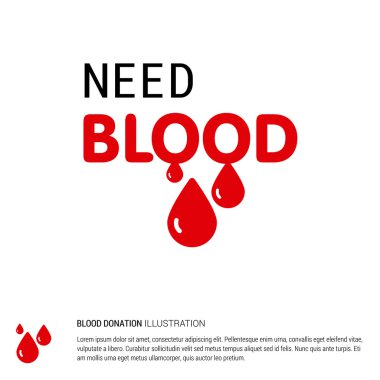 Bağış kan yaratıcı tipografi tasarım şablonu